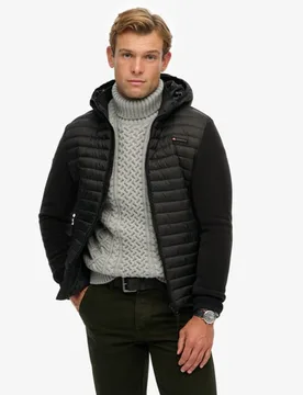 Superdry Herren Storm Fleece-hybridjacke mit Kapuze Black - Größe: XL - 129.99 - FashionsVida