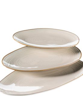 Servierplatten-Set, Keramik Nottingham beige