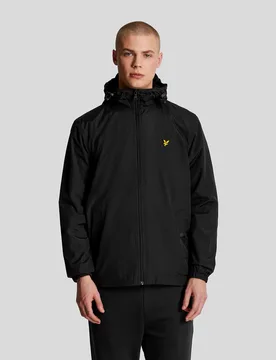 Men's Zip Through Hooded Jacket in Jet Black - Lyle & Scott - FashionsVida