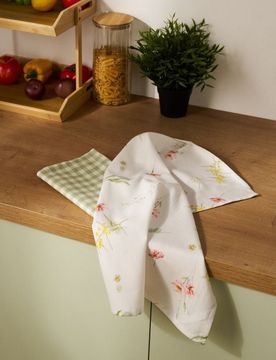Canovacci da cucina in cotone 2 pack - verde pallido