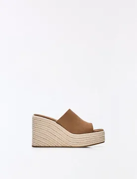 Chaussures Compensées En Jute 40 Marron Clair - Bershka - FashionsVida