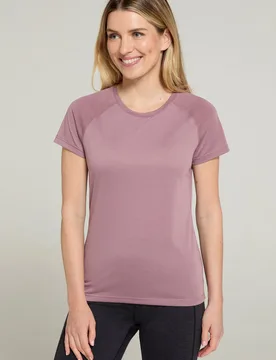 Womens Isocool Technical T-Shirt Breathable Sports Gym Tee Purple - Size 4 Uk - Mountain Warehouse - FashionsVida