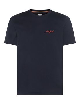 T-shirt in cotone navy e rosso