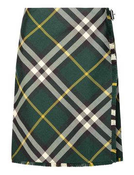 Burberry Gonna in lana verde