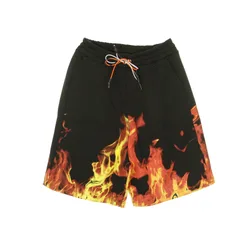 Pantalone Corto Tuta Uomo Flames Black