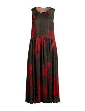 Vestido midi Mujer Rojo S Mujer