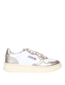 Sneakers in pelle colore e platino