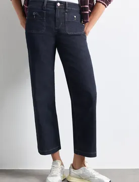 Mid Waist Straight Leg Jeans im Casual Fit female Blau