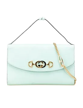 Women's Preloved Small Leather Zumi Satchel Bag in Green - Green - Size: One Size - Gucci - FashionsVida