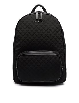 Zaino zip-around con logo jacquard