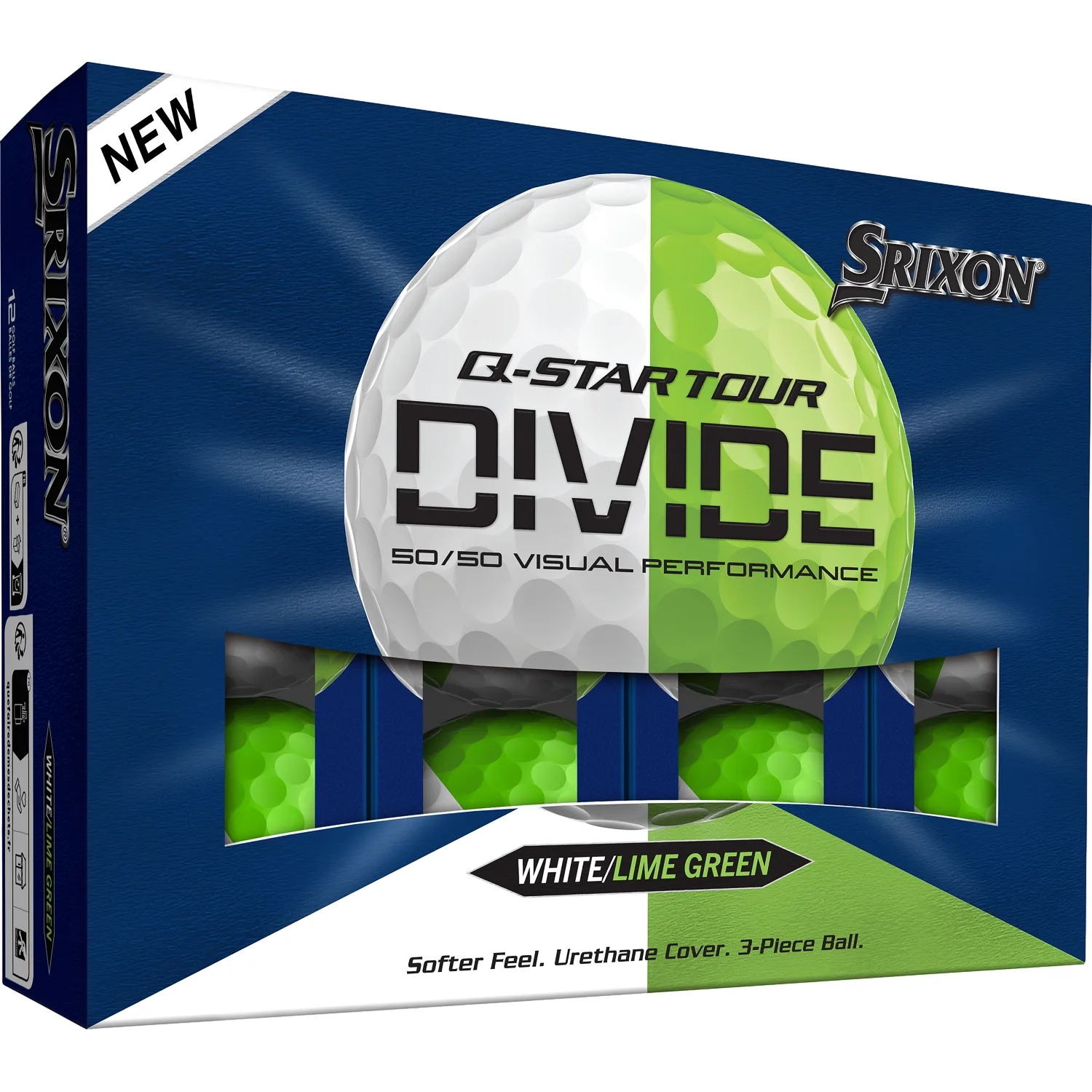 Golfbälle Q-Star Tour 6 Divide - 12er Pack, weiß/lime - Srixon - FashionsVida