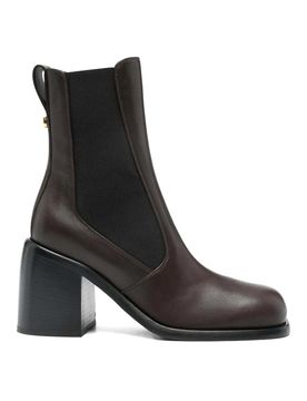 Stivali con tacco in pelle