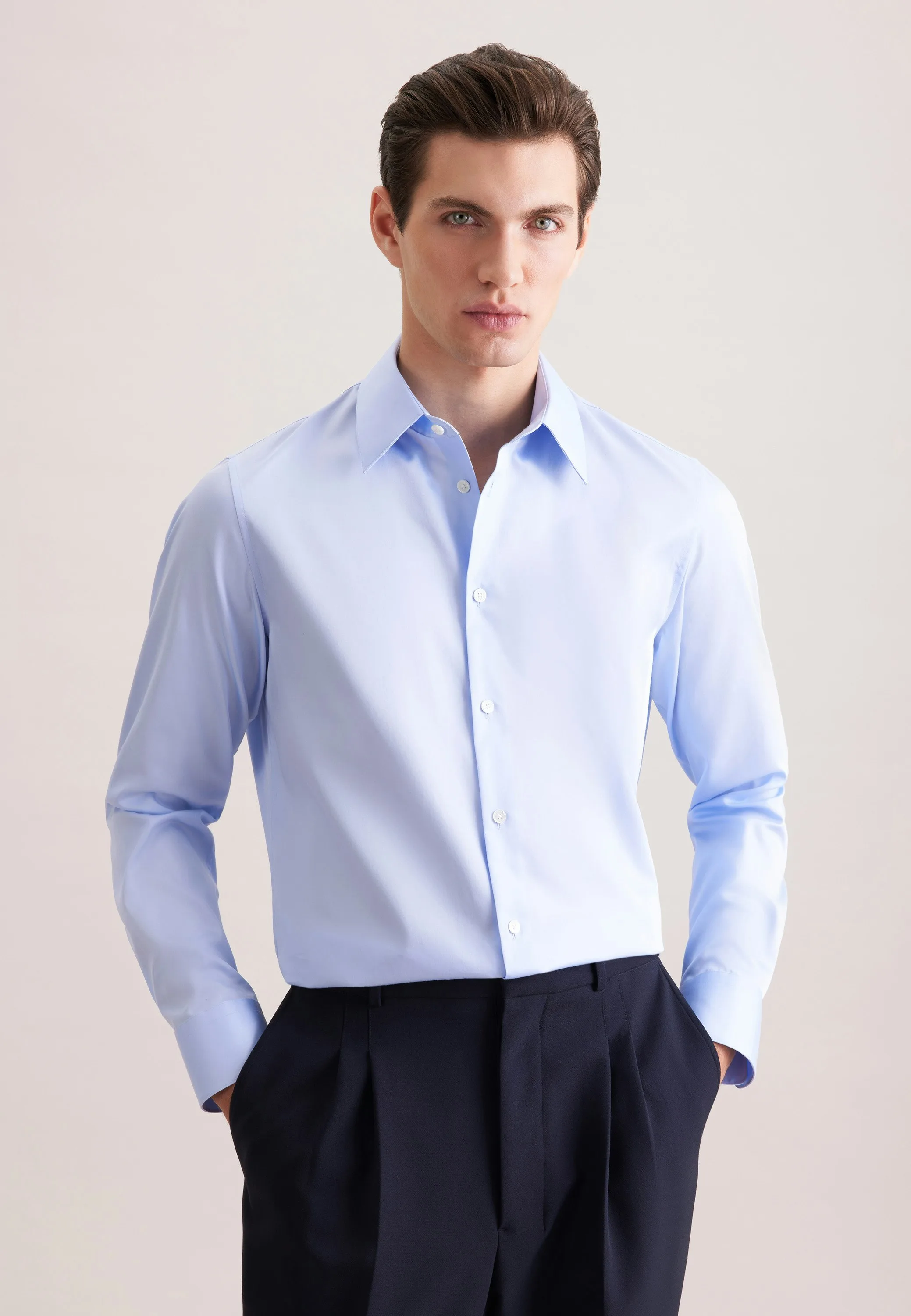 Relaxed Business Hemd Uni Blau 40 - Seidensticker - FashionsVida