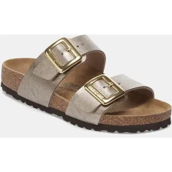 Sandalias mujer Sydney metalizada con hebilla rectangular
