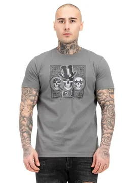 T-shirt à Manches Courtes Skull Grey / Black 2XL