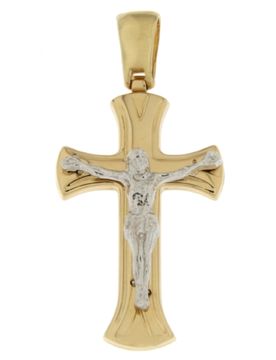Ciondolo Croce Oro Giallo Bianco GL100941