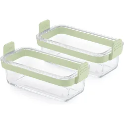 Set de 2 cestas rectangulares de vidrio Air Fryer