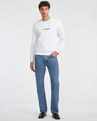 Felpa girocollo Jeans bianca in misto cotone con logo ricamato