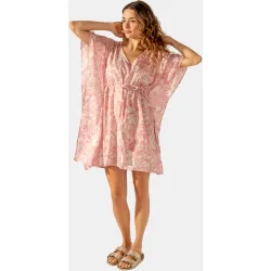 Caftán de algodón con estampado floral