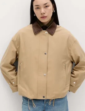 Cotton Rich Bomber Jacket Light Caramel female - M&S - FashionsVida