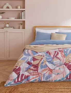 Palm Print 10.5 Tog Coverless Duvet & Pillowcase Multi - Nightlark - FashionsVida