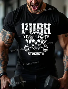 Men T-Shirt STRENGHT PUSH Training Sportswear T-Shirt Quick Drying T-Shirt Casual Streetwear Tops Round Neck GYM TeeMen Clothes - Aliexpress - FashionsVida