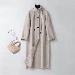 High Quality Woolen Coat Women Cashmere Coat Collar Loose Temperament