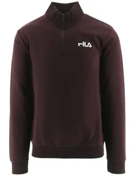 Mens Tawny Port Adam Quarter Zip Sweatshirt - Male - Red - Large - Fila - FashionsVida