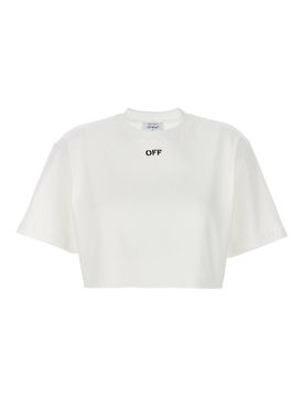 Off-White T-shirt con timbro spento