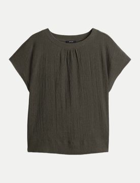 Jerseyshirt Salti mit Crinkle Effekt Braun 42