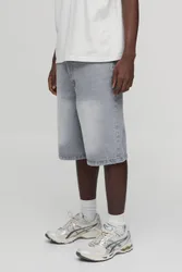 Herren Basic Entspannt Geschnittene Jeans Hosen-Shorts Light Grey Größe 46