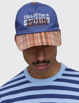 Men's Embroidered Collectors Edition 5 Panel Cap Navy Navy One Size - boohooMAN - FashionsVida