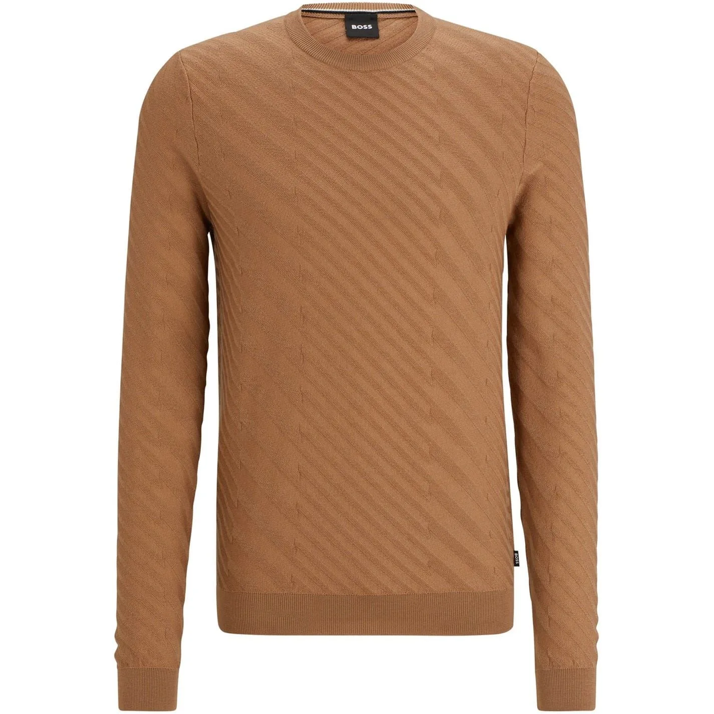 Mens Knitted Top In Medium Beige - Size Large - BOSS - FashionsVida
