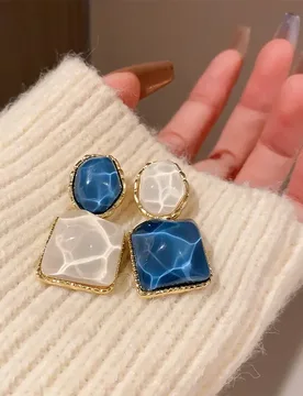 Asymmetry Water Ripple Square Dangle Earrings for Women New Unique Design Light Luxury Earring Fashion Jewelry Accessories - Aliexpress - FashionsVida