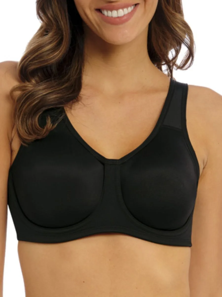 Womens Simone Underwired Sports Bra - Black Polyamide - Size 34d - Wacoal - FashionsVida