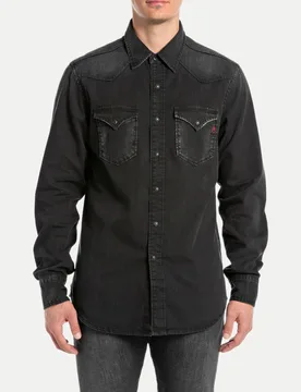 Replay Jeanshemd Schwarz M - Replay - FashionsVida
