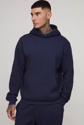 Herren Tall Basic Regular Fit Kapuzenpullover zum Überziehen Navy Größe Medium