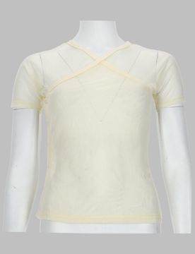 Slim Fit Wool Top in Mesh - Women
