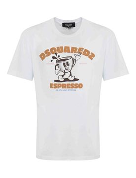 T-shirt di cotone con stampa espresso