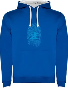 Sweat à Capuche Snowboarder Fingerprint Two-colour Royal Blue / White S