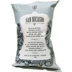 Patatas fritas a la pimienta negra con aceite de oliva Virgen Extra y sal rosa del Himalaya