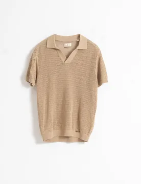 Polo de punto crochet manga corta de hombre - PuroEgo - FashionsVida