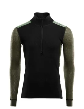 Woolnet Hybrid Mock Neck S Oliv - Aclima - FashionsVida