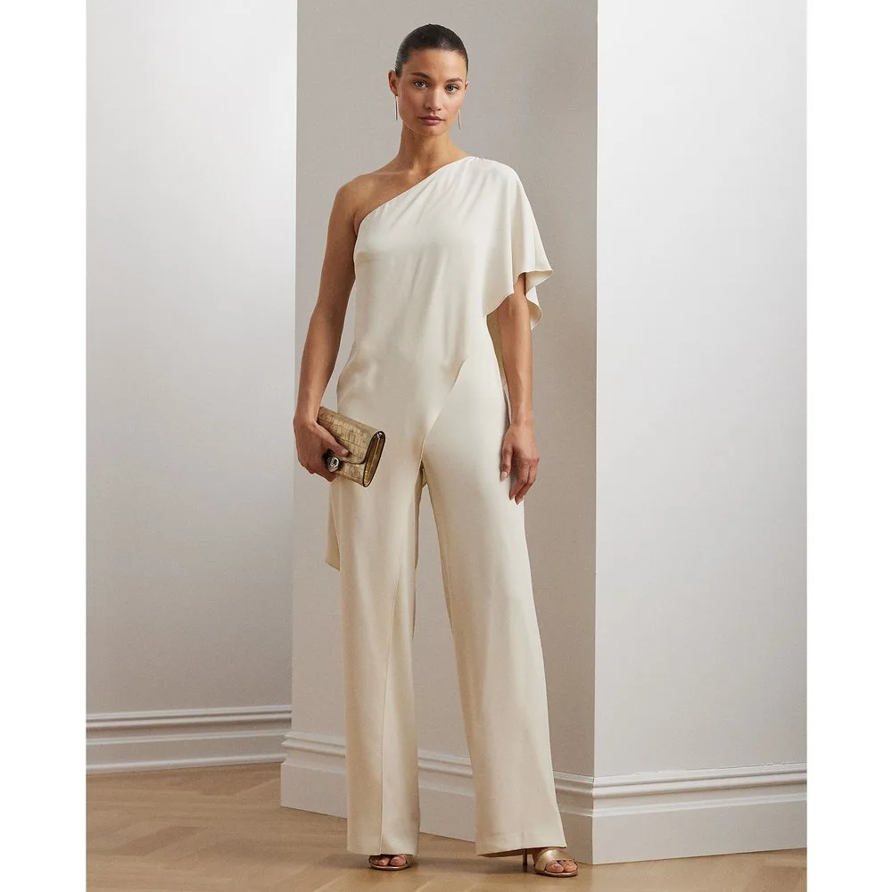Mono de mujer de georgette asimétrico con capa - Lauren Ralph Lauren - FashionsVida