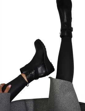 Women's Isabel Side Zip Low Wedge Chelsea Ankle Boots in Black Size: 3 - Black - Size: 3 - IKRUSH - FashionsVida