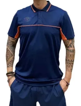 Polo à Manches Courtes Pro Training Active Dark Navy / Vermillion Orange L Homme
