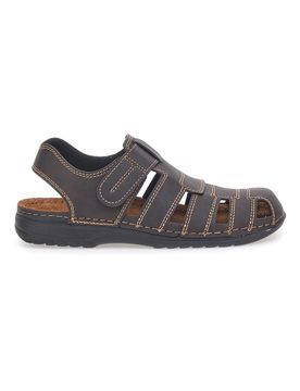 Sandali fisherman marroni con cuciture a contrasto 2235 41