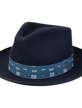 Smithfield Fedora Wool Hat by - navy - Female - Size: XL (60-61 cm) - Stetson - FashionsVida