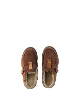 Pantofole pelle scamosciata MARRONE 37