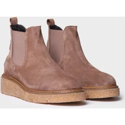 Botines de mujer de serraje con elásticos
